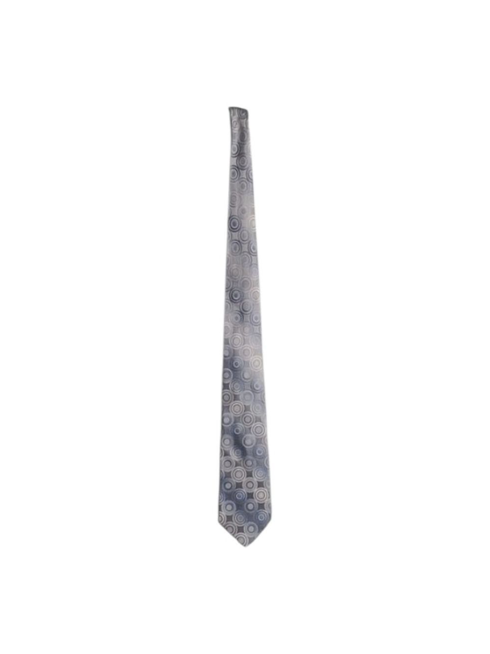 Via Europa accessory men's tie grey blue circles concentric‎ fine neckwear silk